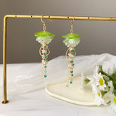 Green Jellyfish Dangle Earrings - Unique Jellyfish Earrings - Beach vibes Earrings